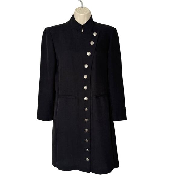 Virgo Womens Vintage Black Button-Down Black Dress Size 8 - Picture 1 of 7